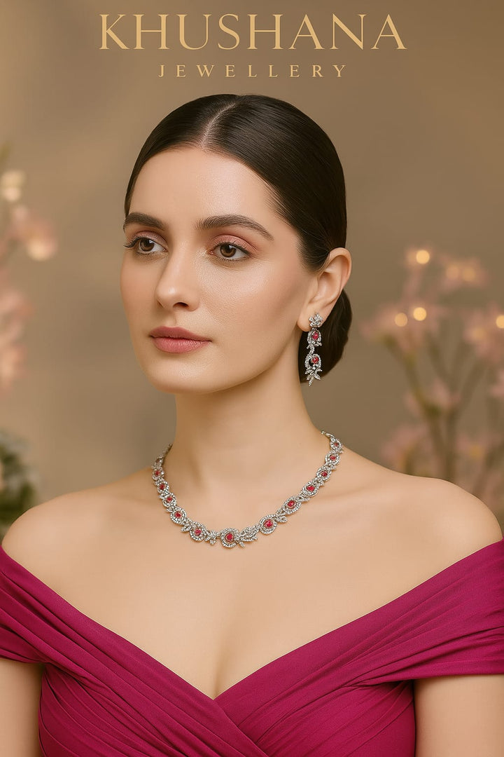 Blush Ruby Radiance Necklace Set