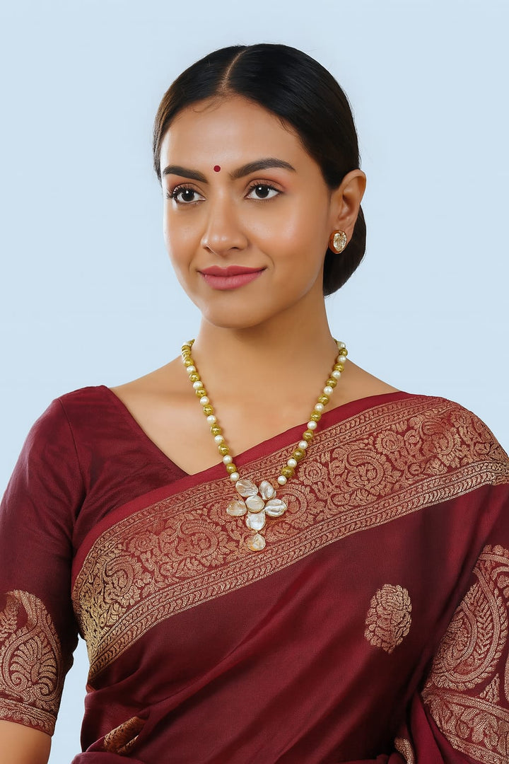 Kundan Pearl Drop Necklace Set