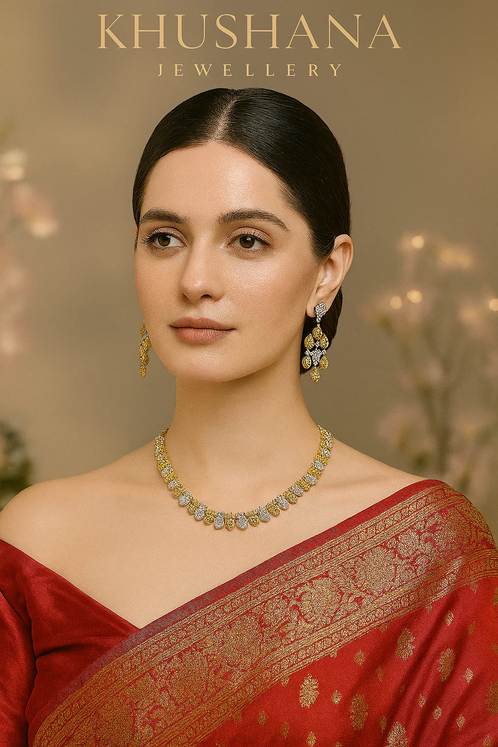 Heritage Gold-CZ Bridal Necklace Set