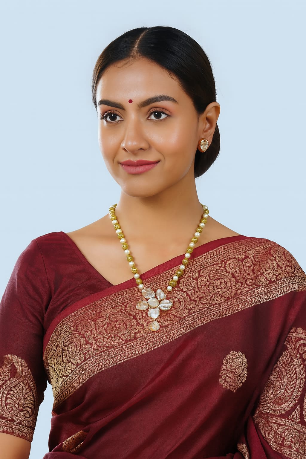 Kundan Pearl Drop Necklace Set