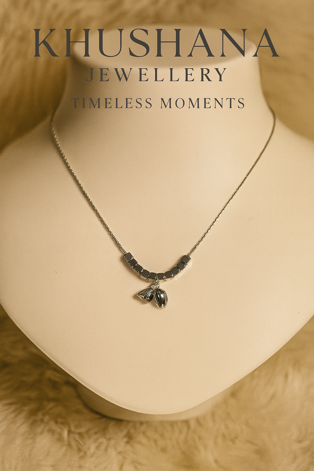 Silver Plated Stones Studded Pendant